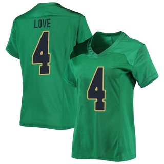 Jeremiyah Love Replica Green Women's Notre Dame Fighting Irish Football Jersey