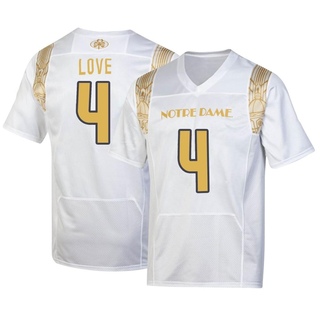 Jeremiyah Love Replica White Men's Notre Dame Fighting Irish 2022 Shamrock Series Jersey