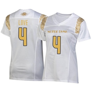 Jeremiyah Love Replica White Women's Notre Dame Fighting Irish 2022 Shamrock Series Jersey