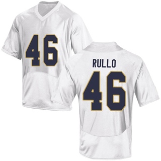 Jerry Rullo Replica White Youth Notre Dame Fighting Irish Football Jersey