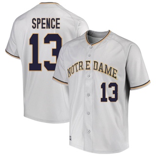 Joey Spence Replica Gray Men's Notre Dame Fighting Irish Performance Baseball Jersey