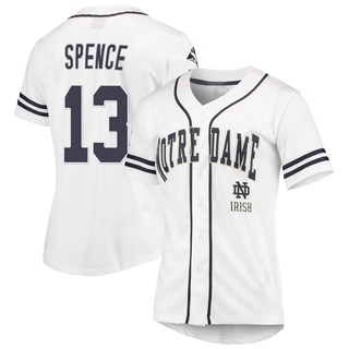 Joey Spence Replica White Women's Notre Dame Fighting Irish Colosseum /Navy Free Spirited Baseball Jersey