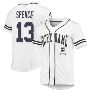 Joey Spence Replica White Youth Notre Dame Fighting Irish Colosseum /Navy Free Spirited Baseball Jersey
