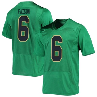 Jordan Faison Replica Green Men's Notre Dame Fighting Irish Football Jersey