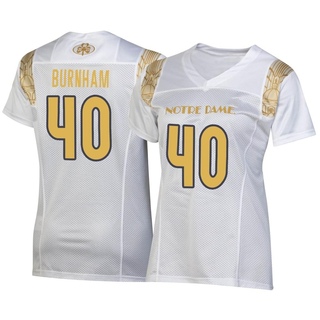Joshua Burnham Replica White Women's Notre Dame Fighting Irish 2022 Shamrock Series Jersey