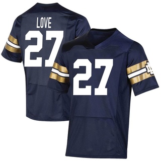 Julian Love Premier Navy Men's Notre Dame Fighting Irish Replica 2021 Shamrock Series Football Jersey
