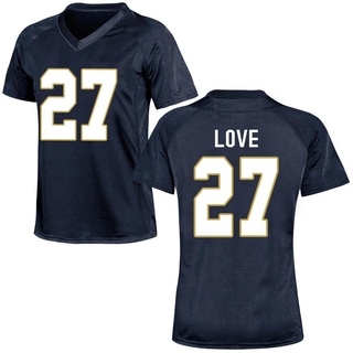 Julian Love Replica Navy Blue Women's Notre Dame Fighting Irish Football Jersey