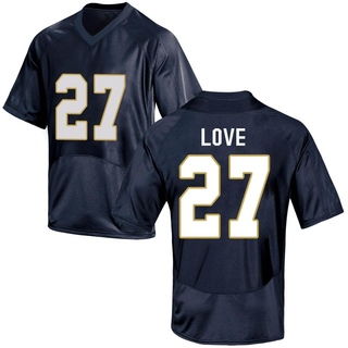 Julian Love Replica Navy Blue Youth Notre Dame Fighting Irish Football Jersey