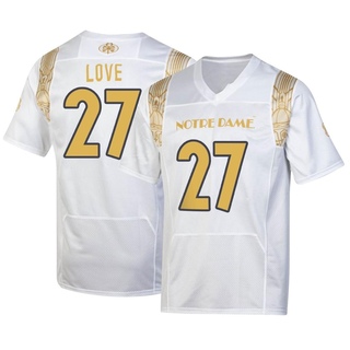 Julian Love Replica White Youth Notre Dame Fighting Irish 2022 Shamrock Series Jersey