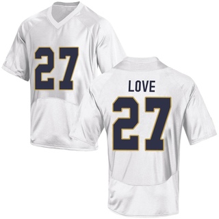 Julian Love Replica White Youth Notre Dame Fighting Irish Football Jersey