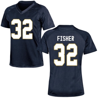 Justin Fisher Replica Navy Blue Women's Notre Dame Fighting Irish Football Jersey
