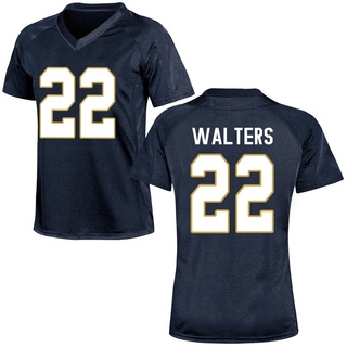 Justin Walters Game Navy Blue Women's Notre Dame Fighting Irish Football Jersey