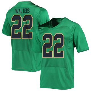Justin Walters Replica Green Youth Notre Dame Fighting Irish Football Jersey