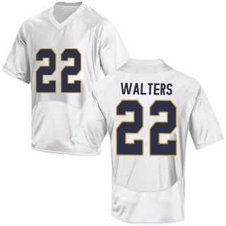 Justin Walters Replica White Men's Notre Dame Fighting Irish Football Jersey