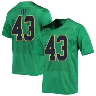 Kahanu Kia Replica Green Men's Notre Dame Fighting Irish Football Jersey