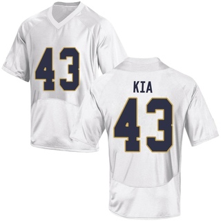 Kahanu Kia Replica White Men's Notre Dame Fighting Irish Football Jersey