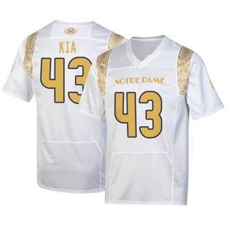 Kahanu Kia Replica White Youth Notre Dame Fighting Irish 2022 Shamrock Series Jersey