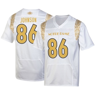Kaleb Johnson Replica White Men's Notre Dame Fighting Irish 2022 Shamrock Series Jersey