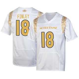 Kaydon Finley Replica White Men's Notre Dame Fighting Irish 2022 Shamrock Series Jersey
