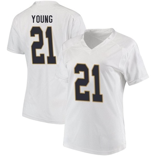 Kedren Young Replica White Women's Notre Dame Fighting Irish Football Jersey