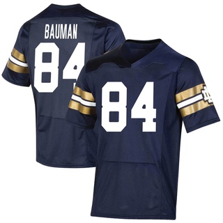 Kevin Bauman Premier Navy Men's Notre Dame Fighting Irish Replica 2021 Shamrock Series Football Jersey