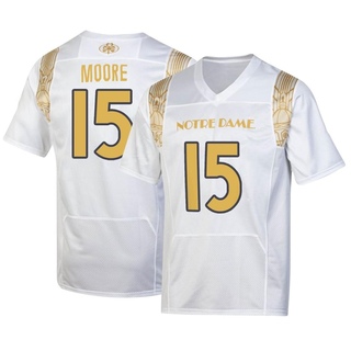 Leonard Moore Replica White Men's Notre Dame Fighting Irish 2022 Shamrock Series Jersey