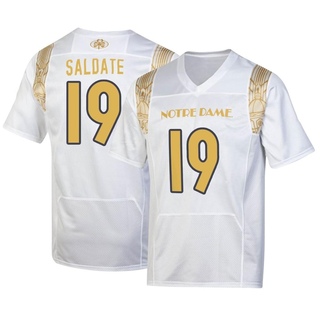 Logan Saldate Replica White Men's Notre Dame Fighting Irish 2022 Shamrock Series Jersey