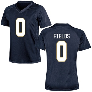 Malachi Fields Game Navy Blue Women's Notre Dame Fighting Irish Football Jersey