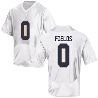 Malachi Fields Replica White Men's Notre Dame Fighting Irish Football Jersey