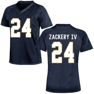 Mark Zackery IV Game Navy Blue Women's Notre Dame Fighting Irish Football Jersey