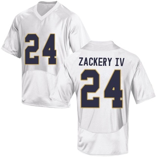 Mark Zackery IV Game White Youth Notre Dame Fighting Irish Football Jersey