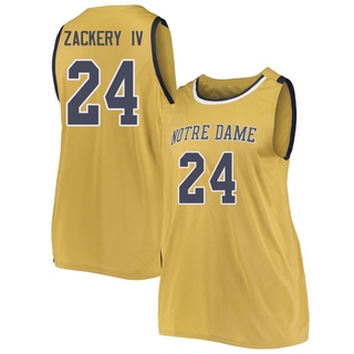 Mark Zackery IV Replica Gold Women's Notre Dame Fighting Irish Basketball Jerseys