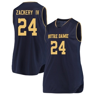 Mark Zackery IV Replica Gold Women's Notre Dame Fighting Irish Navy/ Basketball Jerseys