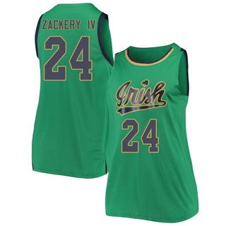 Mark Zackery IV Replica Green Women's Notre Dame Fighting Irish Kelly Basketball Jerseys