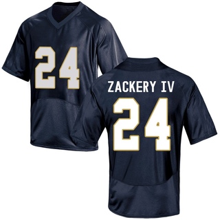 Mark Zackery IV Replica Navy Blue Men's Notre Dame Fighting Irish Football Jersey