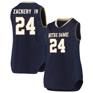 Mark Zackery IV Replica Navy Women's Notre Dame Fighting Irish Basketball Jerseys