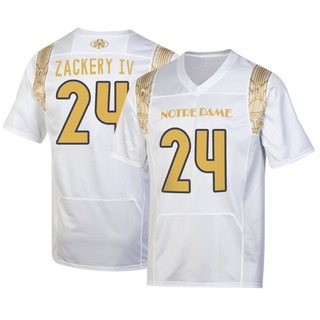 Mark Zackery IV Replica White Men's Notre Dame Fighting Irish 2022 Shamrock Series Jersey