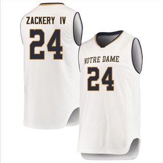 Mark Zackery IV Replica White Men's Notre Dame Fighting Irish Basketball Jerseys