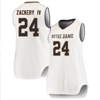 Mark Zackery IV Replica White Women's Notre Dame Fighting Irish Basketball Jerseys