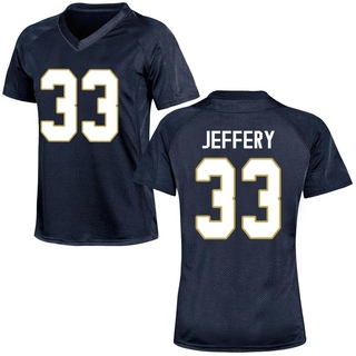 Matt Jeffery Replica Navy Blue Women's Notre Dame Fighting Irish Football Jersey