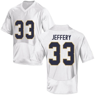 Matt Jeffery Replica White Men's Notre Dame Fighting Irish Football Jersey