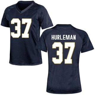 Max Hurleman Game Navy Blue Women's Notre Dame Fighting Irish Football Jersey