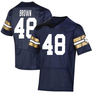 Mickey Brown Premier Brown Men's Notre Dame Fighting Irish Replica Navy 2021 Shamrock Series Football Jersey