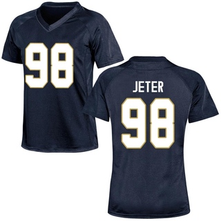 Mitch Jeter Game Navy Blue Women's Notre Dame Fighting Irish Football Jersey