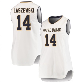 Nate Laszewski Replica White Women's Notre Dame Fighting Irish Basketball Jerseys