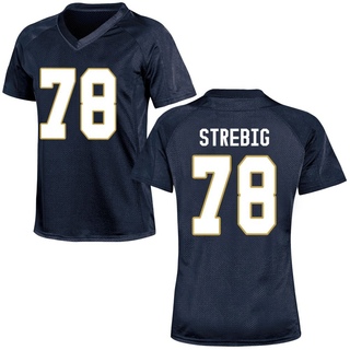 Owen Strebig Replica Navy Blue Women's Notre Dame Fighting Irish Football Jersey