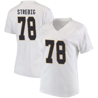 Owen Strebig Replica White Women's Notre Dame Fighting Irish Football Jersey