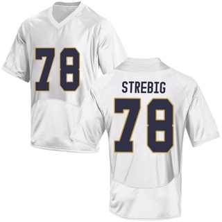 Owen Strebig Replica White Youth Notre Dame Fighting Irish Football Jersey
