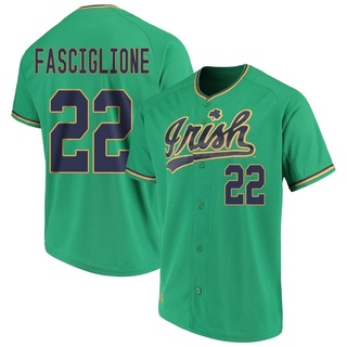 Peter Fasciglione Replica Green Men's Notre Dame Fighting Irish Performance Baseball Jersey