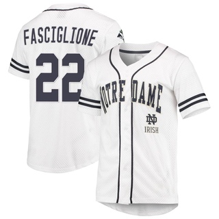 Peter Fasciglione Replica White Men's Notre Dame Fighting Irish Colosseum /Navy Free Spirited Baseball Jersey
